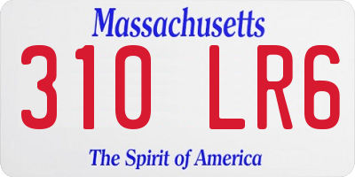 MA license plate 310LR6