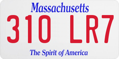 MA license plate 310LR7