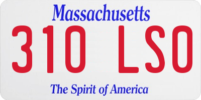 MA license plate 310LS0