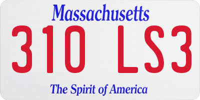 MA license plate 310LS3