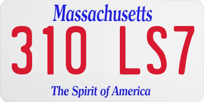 MA license plate 310LS7
