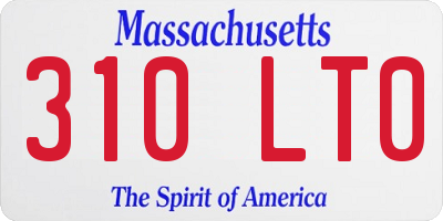 MA license plate 310LT0