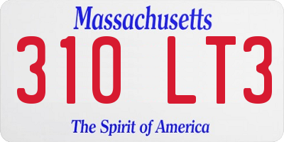 MA license plate 310LT3
