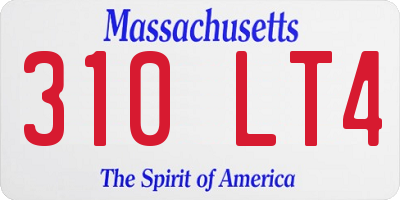 MA license plate 310LT4