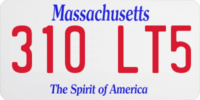 MA license plate 310LT5