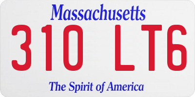 MA license plate 310LT6