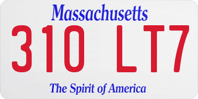 MA license plate 310LT7