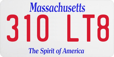 MA license plate 310LT8