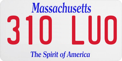 MA license plate 310LU0