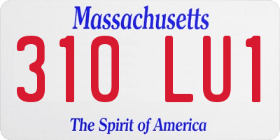 MA license plate 310LU1
