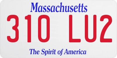MA license plate 310LU2