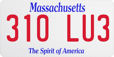 MA license plate 310LU3