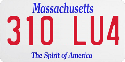 MA license plate 310LU4