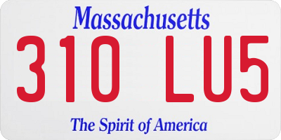 MA license plate 310LU5