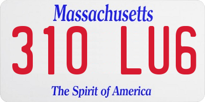 MA license plate 310LU6