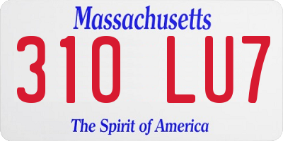 MA license plate 310LU7