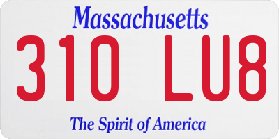 MA license plate 310LU8