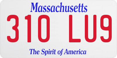 MA license plate 310LU9