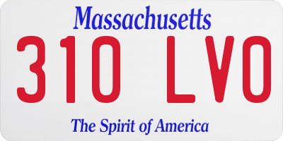 MA license plate 310LV0