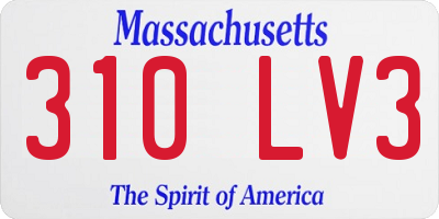 MA license plate 310LV3