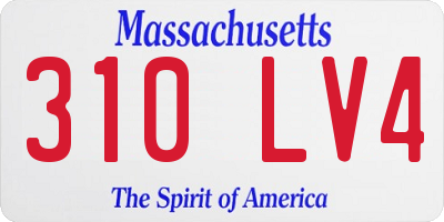 MA license plate 310LV4