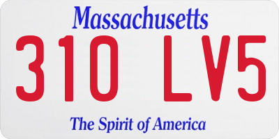 MA license plate 310LV5