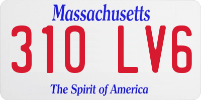 MA license plate 310LV6