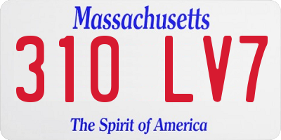 MA license plate 310LV7