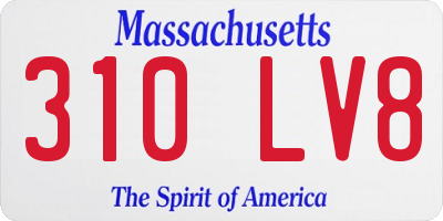 MA license plate 310LV8