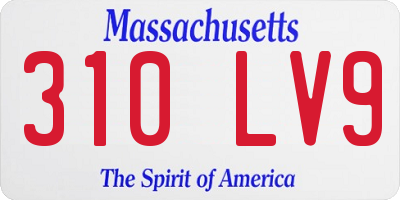 MA license plate 310LV9