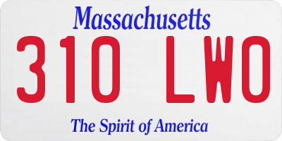 MA license plate 310LW0