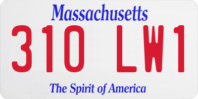 MA license plate 310LW1