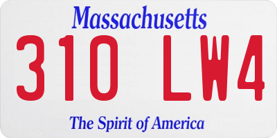 MA license plate 310LW4