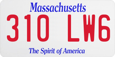 MA license plate 310LW6