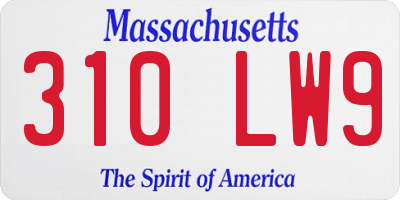 MA license plate 310LW9