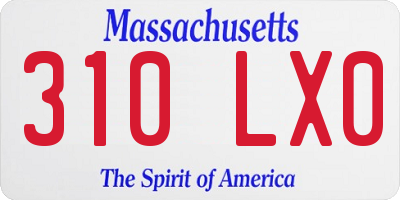 MA license plate 310LX0