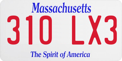 MA license plate 310LX3