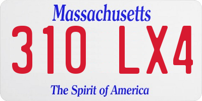 MA license plate 310LX4