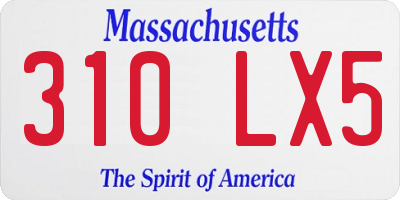 MA license plate 310LX5