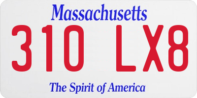 MA license plate 310LX8