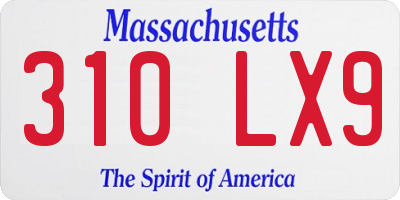MA license plate 310LX9