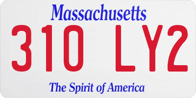 MA license plate 310LY2