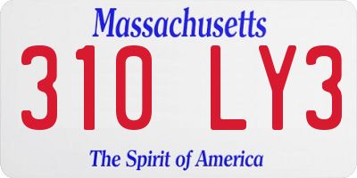 MA license plate 310LY3