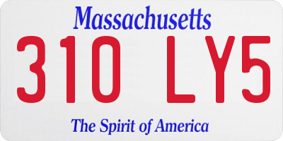 MA license plate 310LY5