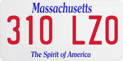 MA license plate 310LZ0