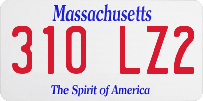 MA license plate 310LZ2