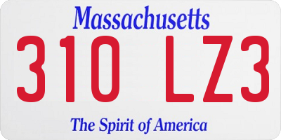 MA license plate 310LZ3