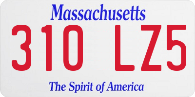 MA license plate 310LZ5