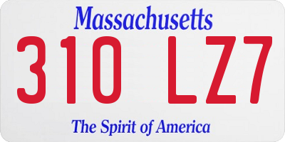 MA license plate 310LZ7