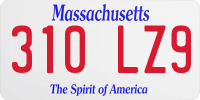 MA license plate 310LZ9
